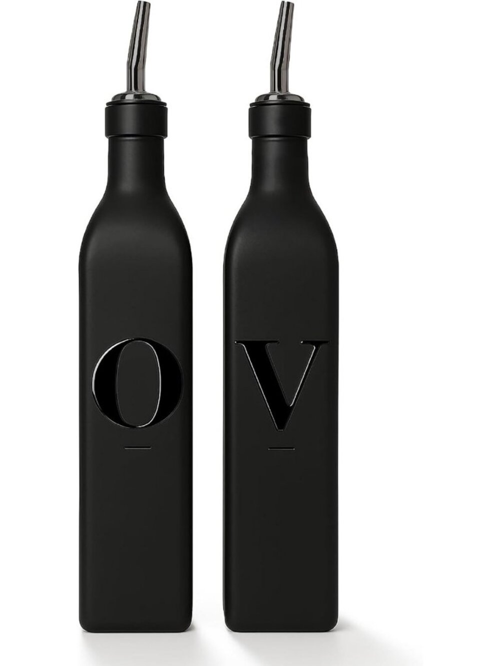 Elegant Olive Oil & Vinegar Dispenser Set - Stainless Steel Spouts & Funnel